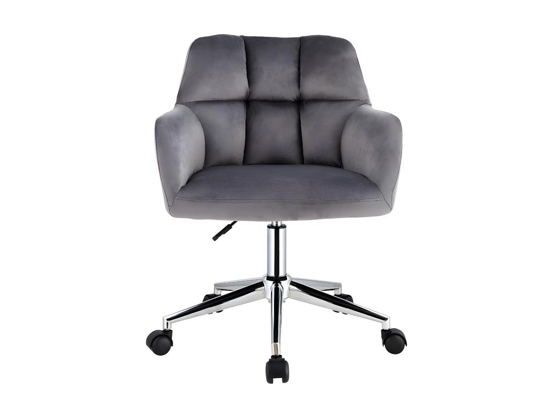 Vente Unique Chaise De Bureau - Velours - Gris - Hauteur Réglable - PEGA De Pascal Morabito