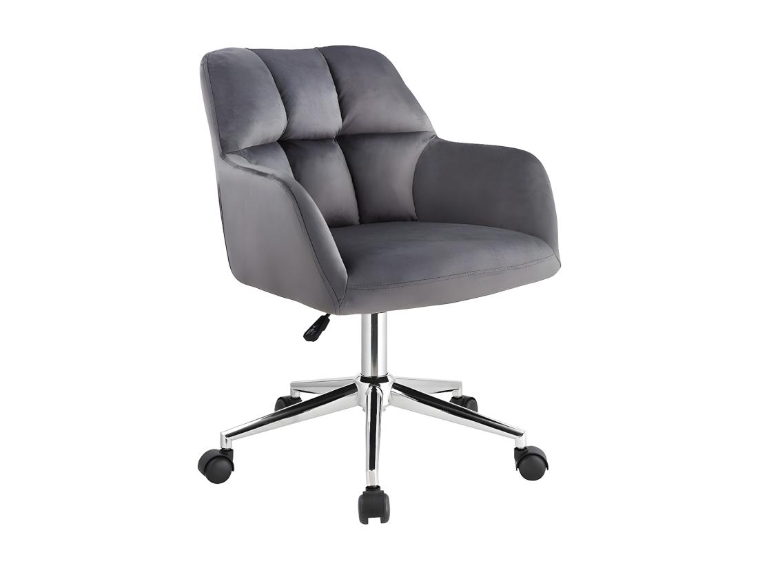 Vente Unique Chaise De Bureau - Velours - Gris - Hauteur Réglable - PEGA De Pascal Morabito