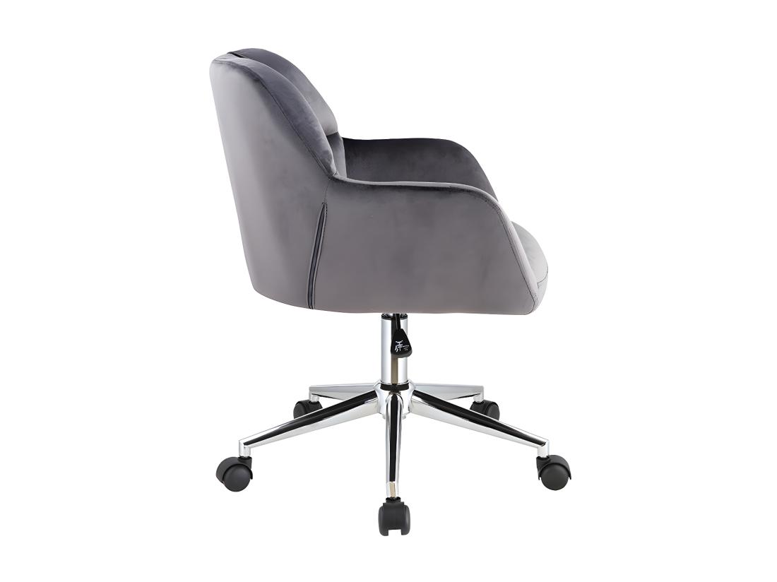 Vente Unique Chaise De Bureau - Velours - Gris - Hauteur Réglable - PEGA De Pascal Morabito