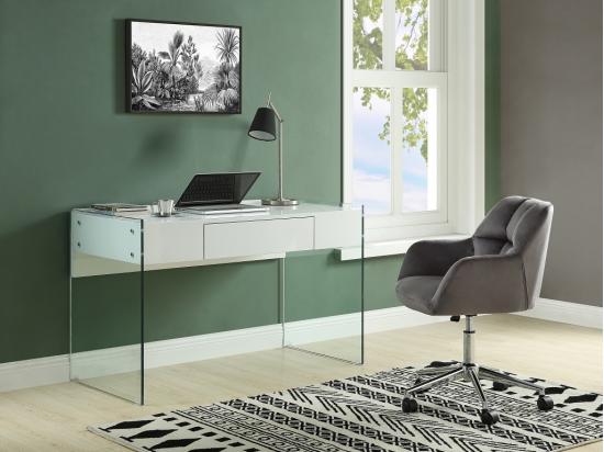 vente unique Chaise de bureau - Velours - Gris - Hauteur réglable - PEGA de Pascal Morabito