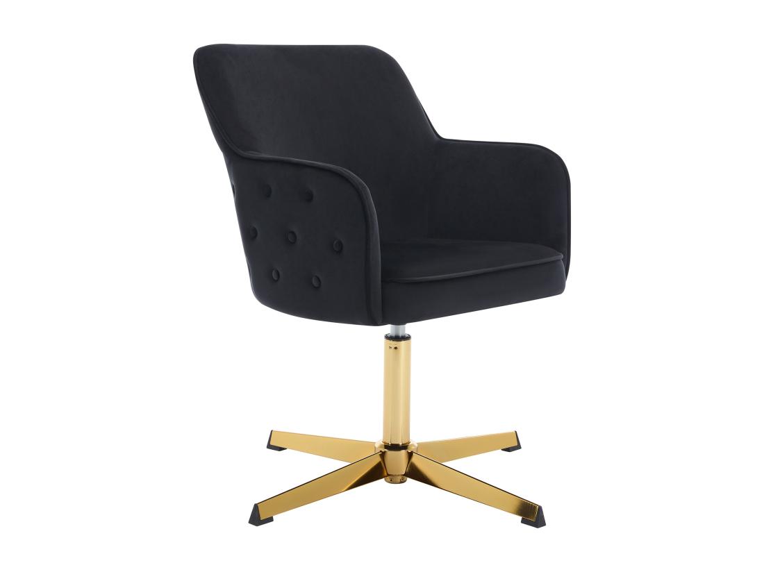 Vente Unique Chaise De Bureau - Velours - Noir Et Doré - CAPULI De Pascal Morabito