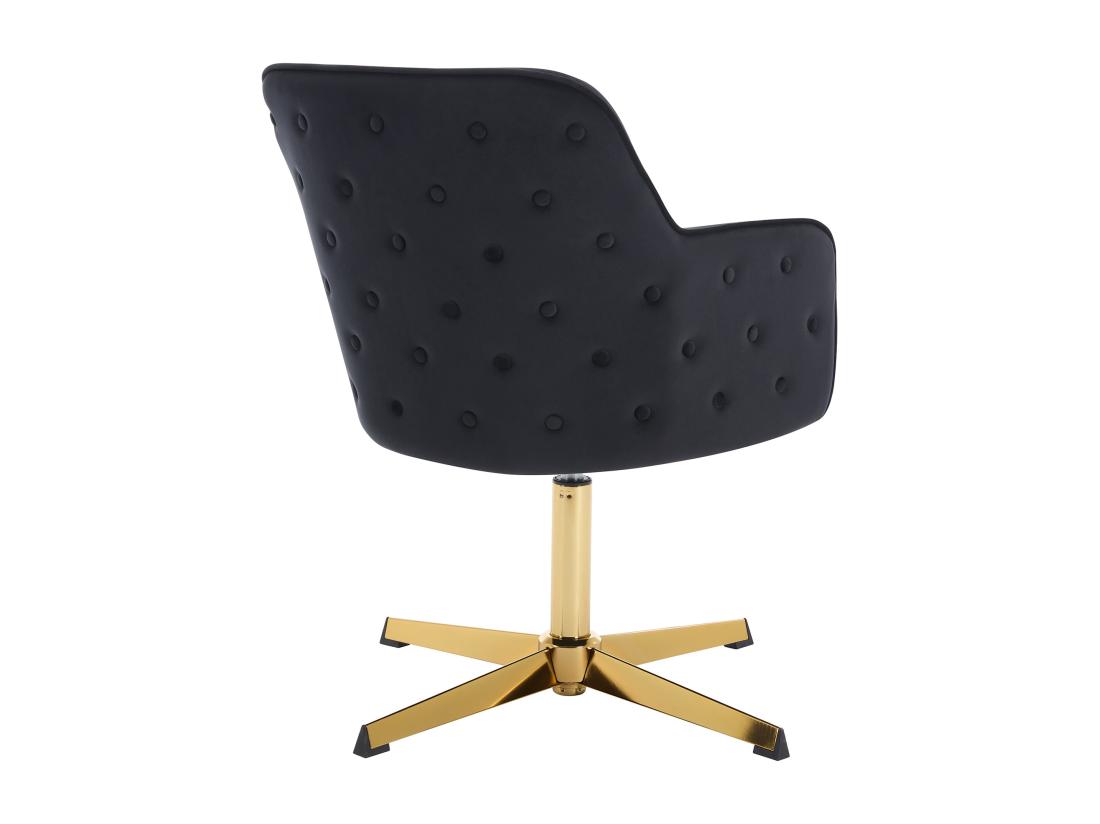 Vente Unique Chaise De Bureau - Velours - Noir Et Doré - CAPULI De Pascal Morabito