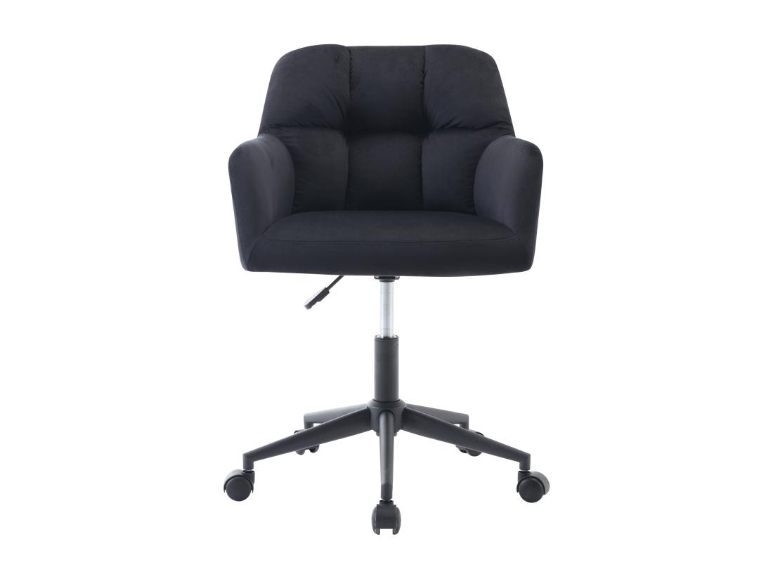 Vente Unique Chaise De Bureau - Velours - Noir - Hauteur Réglable - PEGA De Pascal Morabito