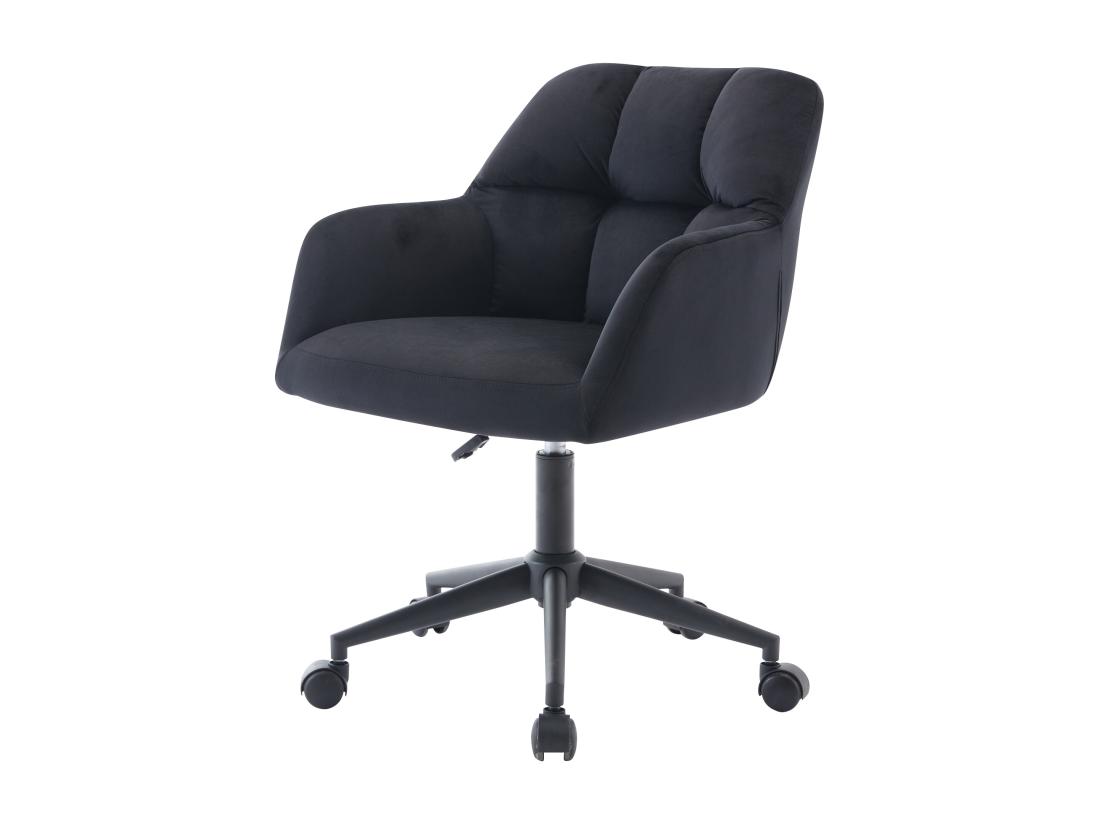 Vente Unique Chaise De Bureau - Velours - Noir - Hauteur Réglable - PEGA De Pascal Morabito