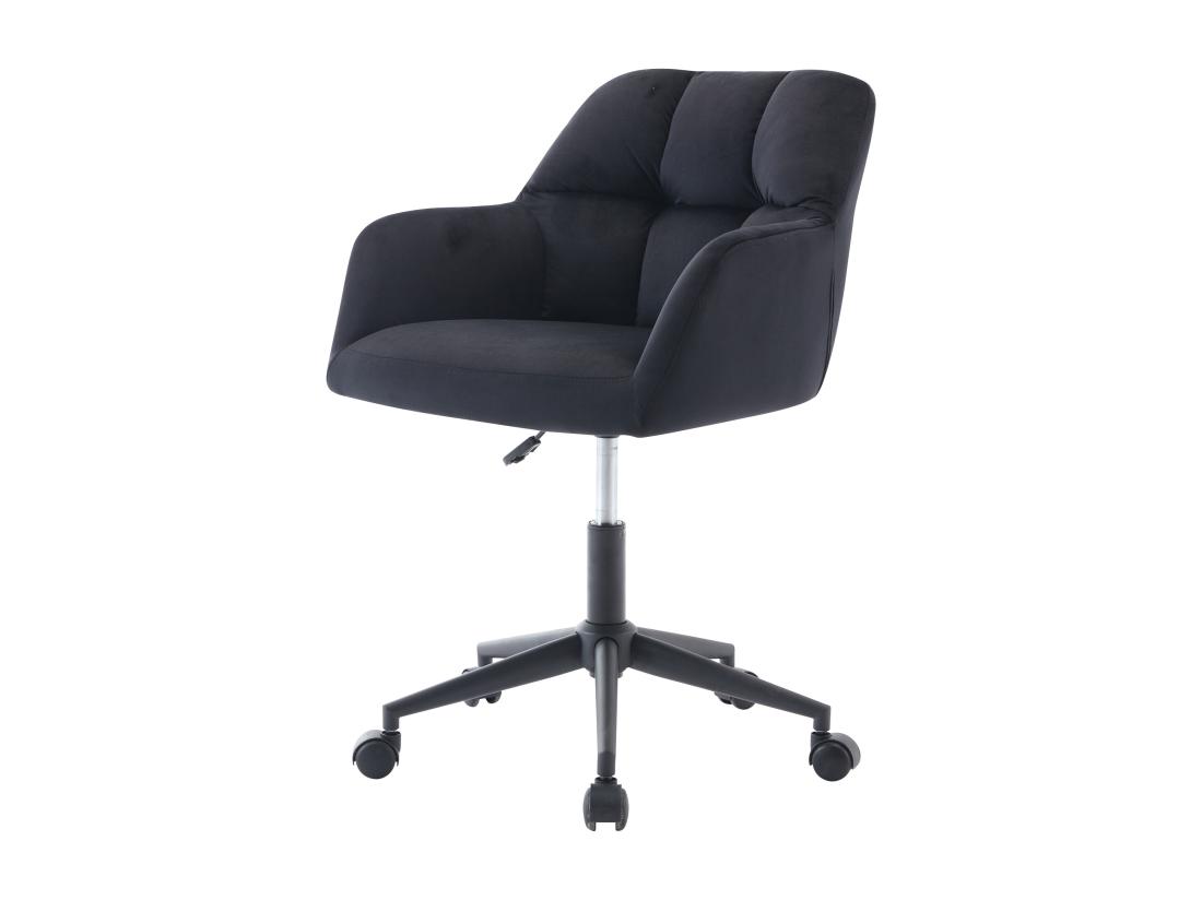 Vente Unique Chaise De Bureau - Velours - Noir - Hauteur Réglable - PEGA De Pascal Morabito