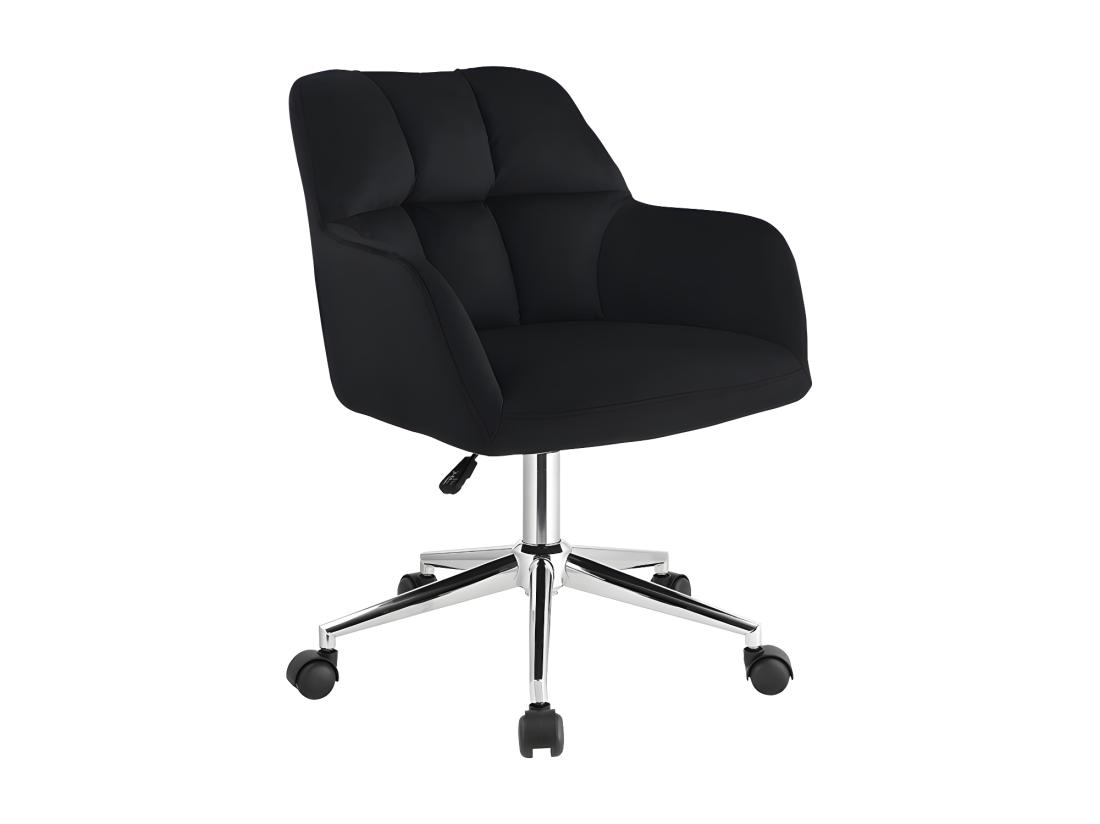 Vente Unique Chaise De Bureau - Velours - Noir - Hauteur Réglable - PEGA De Pascal Morabito