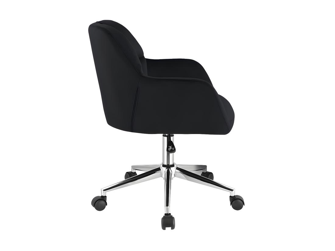Vente Unique Chaise De Bureau - Velours - Noir - Hauteur Réglable - PEGA De Pascal Morabito
