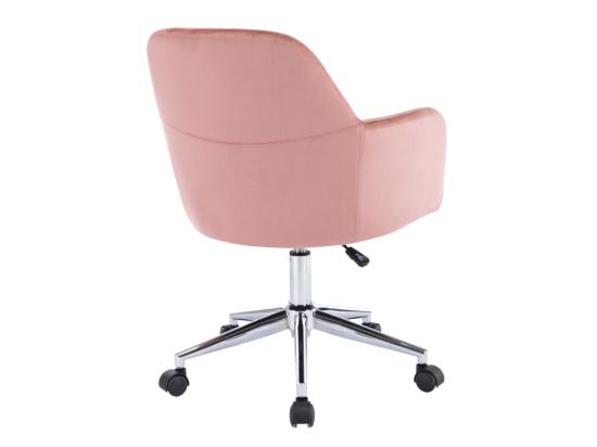Vente Unique Chaise De Bureau - Velours - Rose Et Argenté - Hauteur Réglable - ELEANA