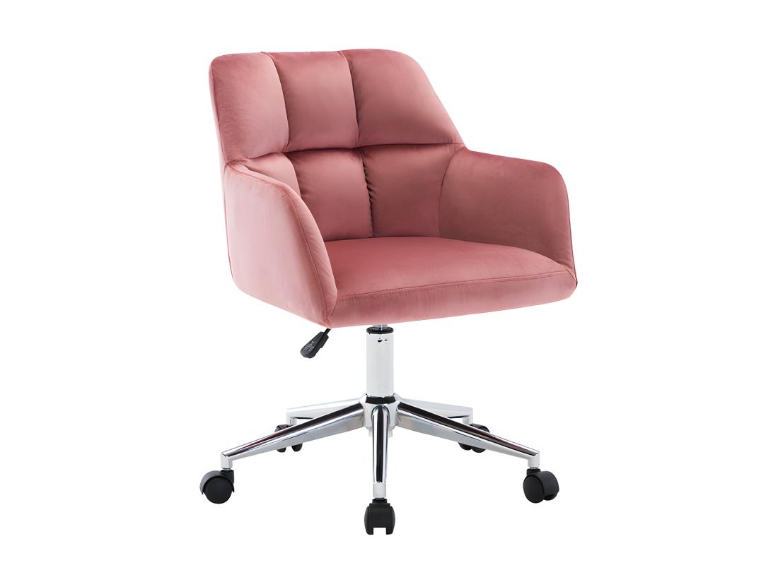 Vente Unique Chaise De Bureau - Velours - Rose - Hauteur Réglable - PEGA De Pascal Morabito