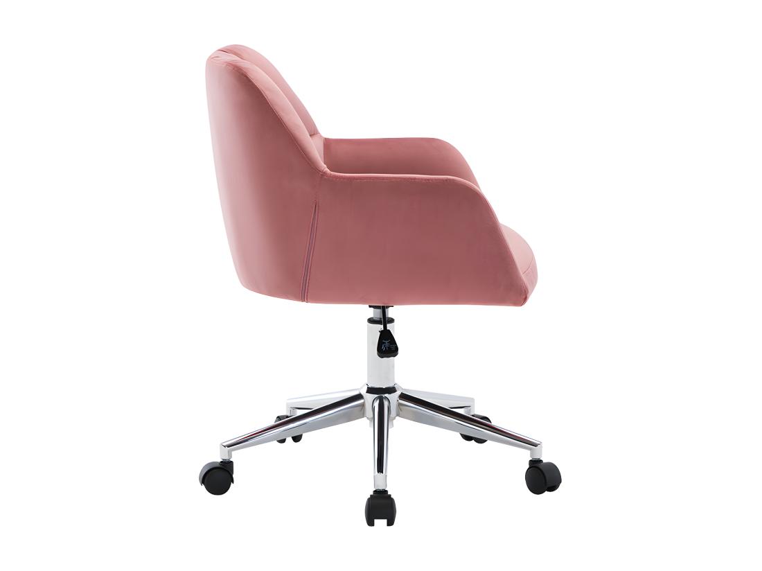 Vente Unique Chaise De Bureau - Velours - Rose - Hauteur Réglable - PEGA De Pascal Morabito