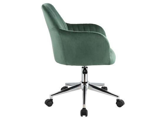 Vente Unique Chaise De Bureau - Velours - Vert Et Argenté - Hauteur Réglable - ELEANA