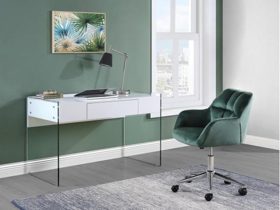 vente unique Chaise de bureau - Velours - Vert - Hauteur réglable - PEGA de Pascal Morabito