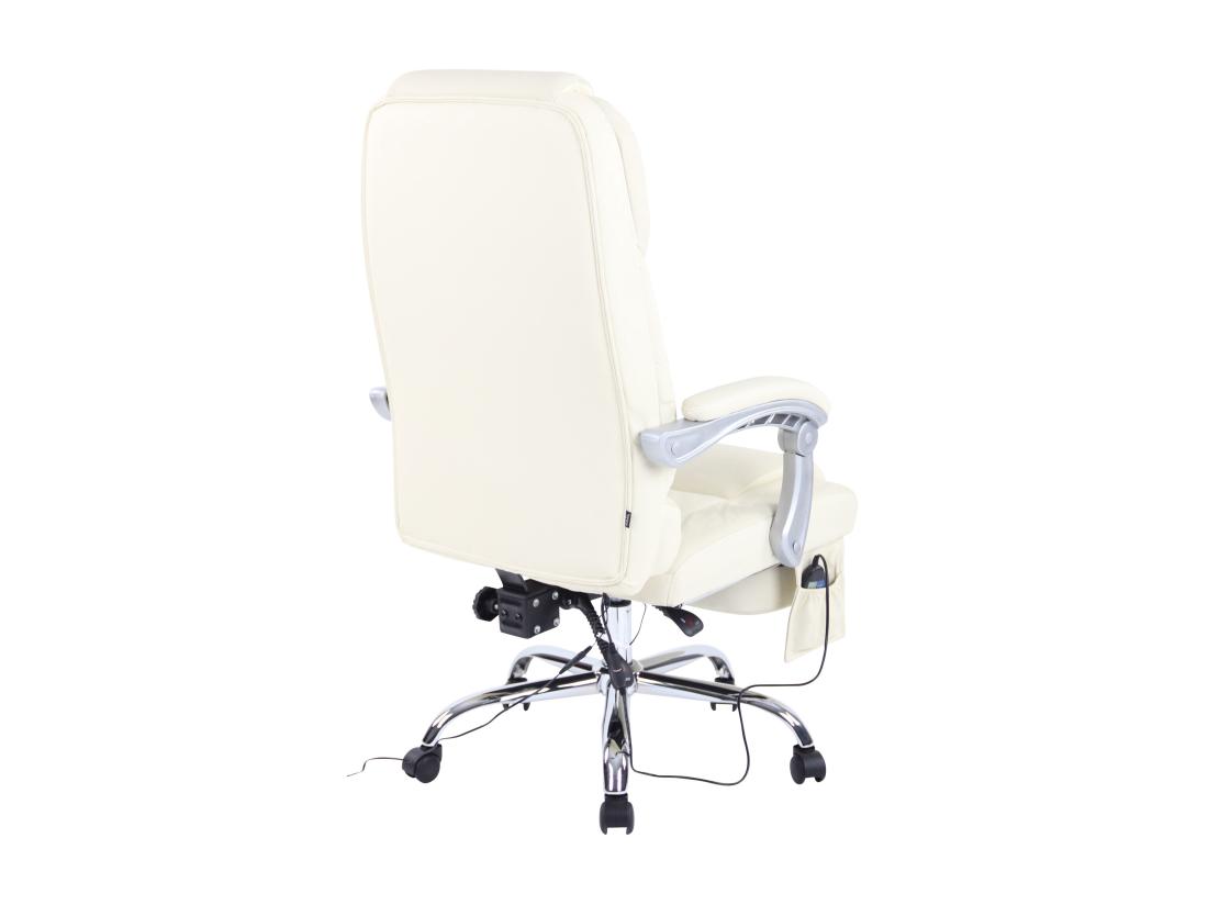 Vente Unique Chaise De Bureau - Véritable Cuir - Crème - Pacific