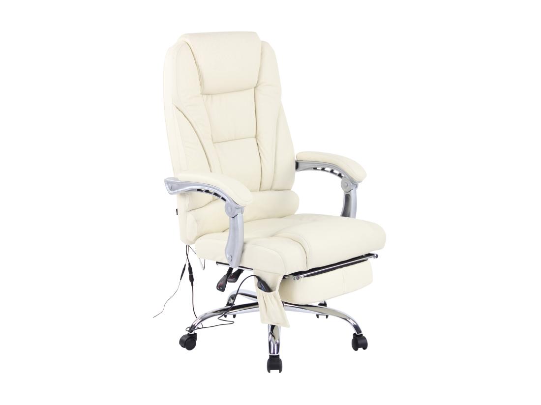 Vente Unique Chaise De Bureau - Véritable Cuir - Crème - Pacific