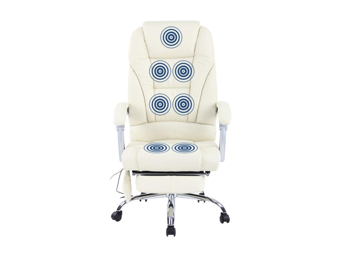 vente unique Chaise de bureau - Véritable cuir - Crème - Pacific