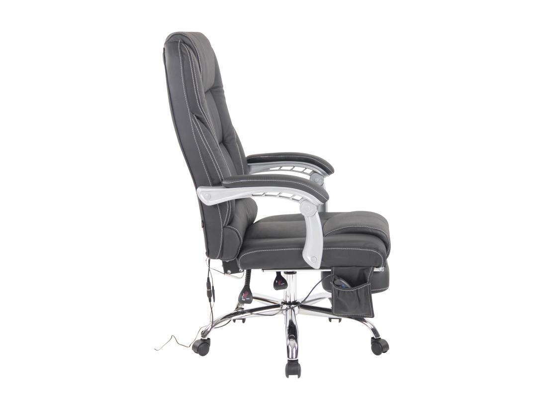 Vente Unique Chaise De Bureau - Véritable Cuir - Noir - Pacific