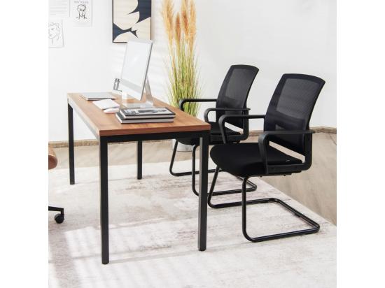 Vente Unique Chaise De Conférence Lot De 2 Chaise Ergonomique En Maille à Dossier Moyen Avec Siège Rembourré Charge Max 136 Kg