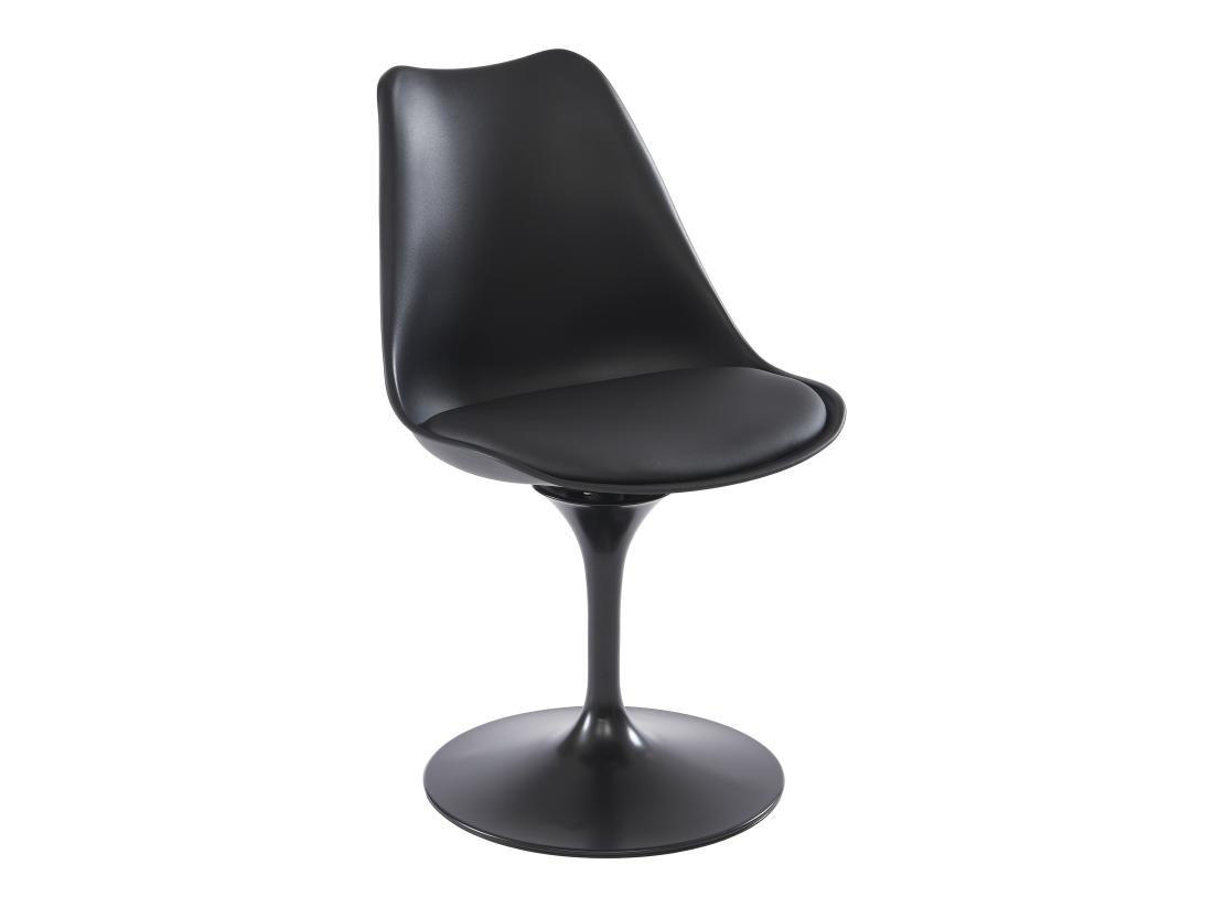 Vente Unique Chaise En Polypropylène Simili Et Métal - Noir - XAFY