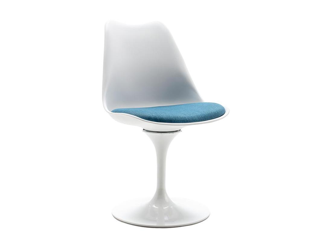 Vente Unique Chaise En Polypropylène Tissu Et Métal - Bleu Et Blanc - XAFY