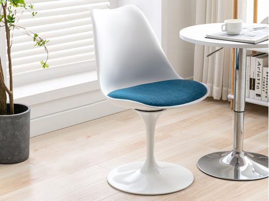 vente unique Chaise en polypropylène tissu et métal - Bleu et blanc - XAFY