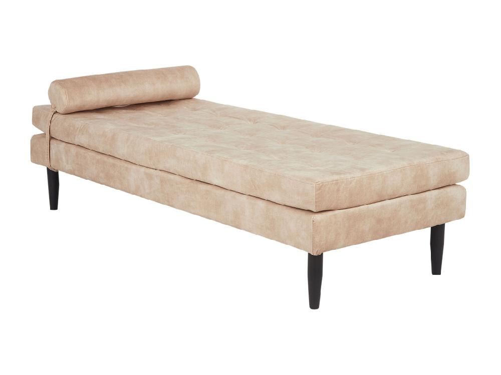 Vente Unique Chaise Longue 180 X 70 Cm En Velours Beige USSEL