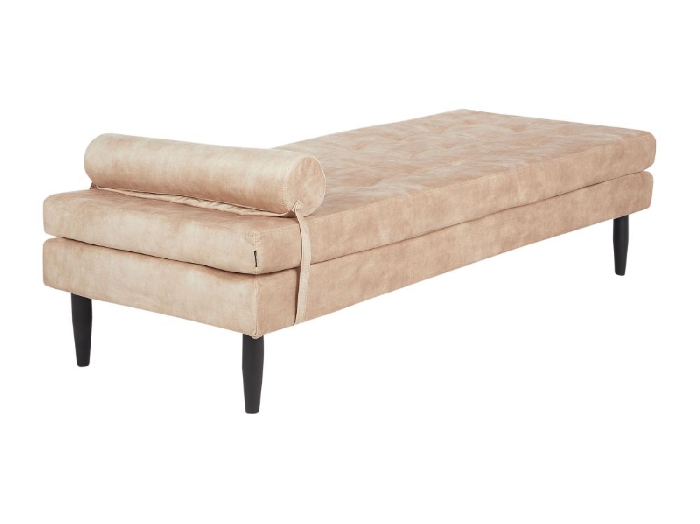 vente unique Chaise longue 180 x 70 cm en velours beige USSEL