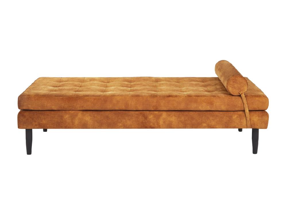 Vente Unique Chaise Longue 180 X 70 Cm En Velours Jaune USSEL