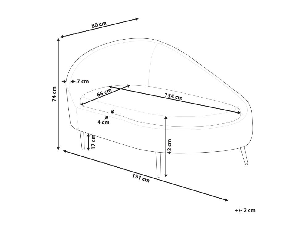 Vente Unique Chaise Longue à Droite En Tissu Taupe VALREAS