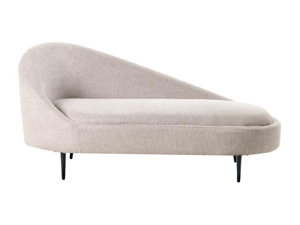 vente unique Chaise longue à droite en tissu taupe VALREAS