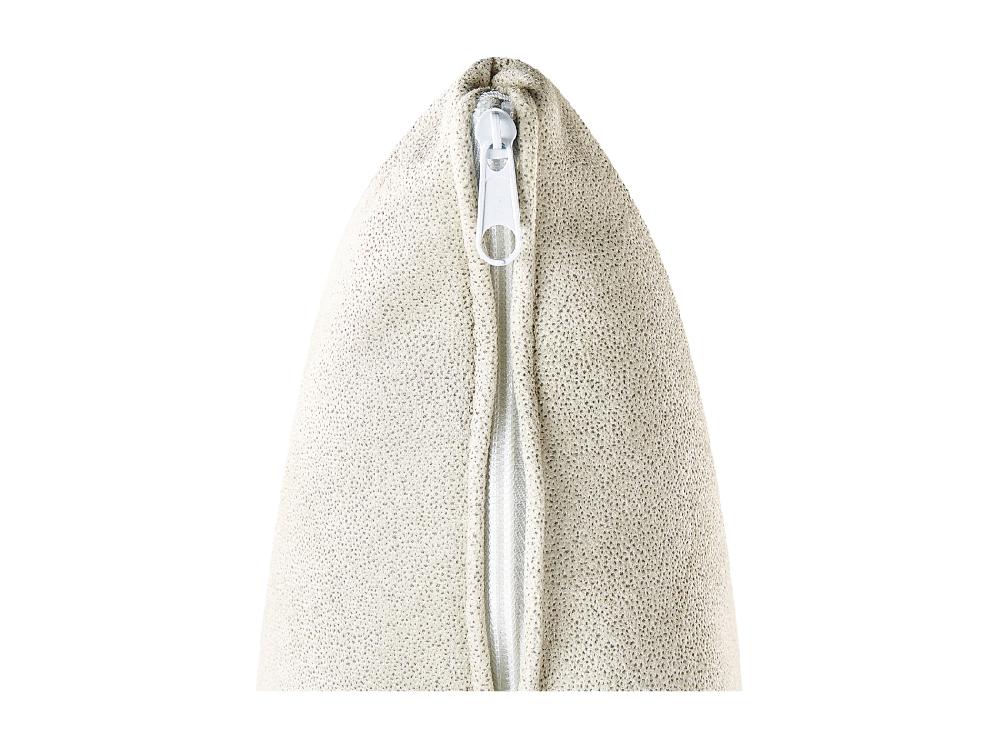 Vente Unique Chaise Longue à Gauche En Velours Beige Clair LATTES II