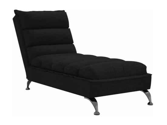 Vente Unique Chaise Longue Avec Coussins Noir Tissu