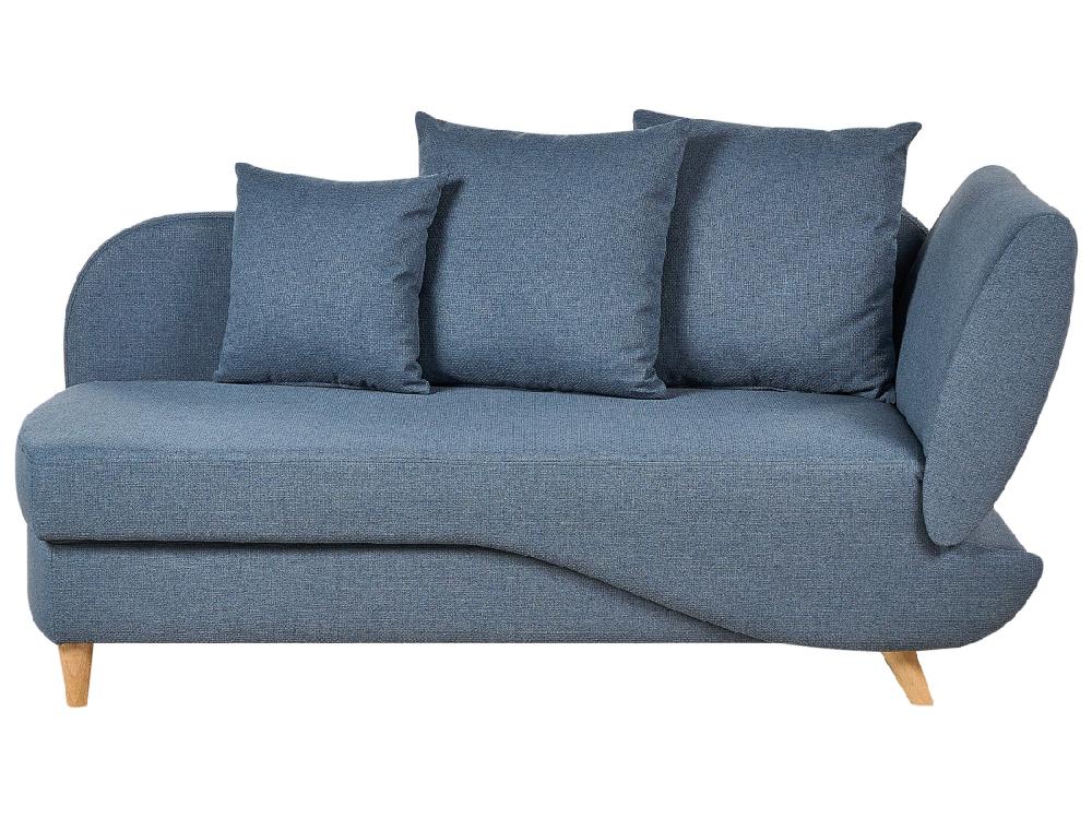 Vente Unique Chaise Longue Côté Droit En Tissu Bleu MERI II