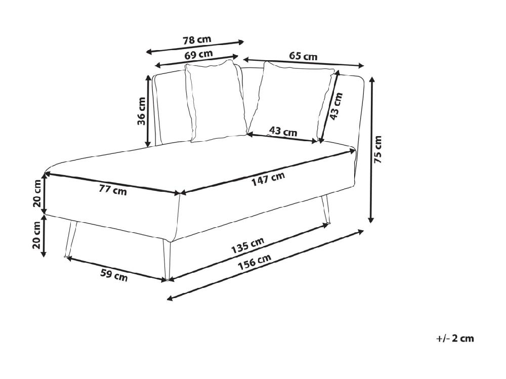 Vente Unique Chaise Longue Côté Droit En Tissu Vert RIOM