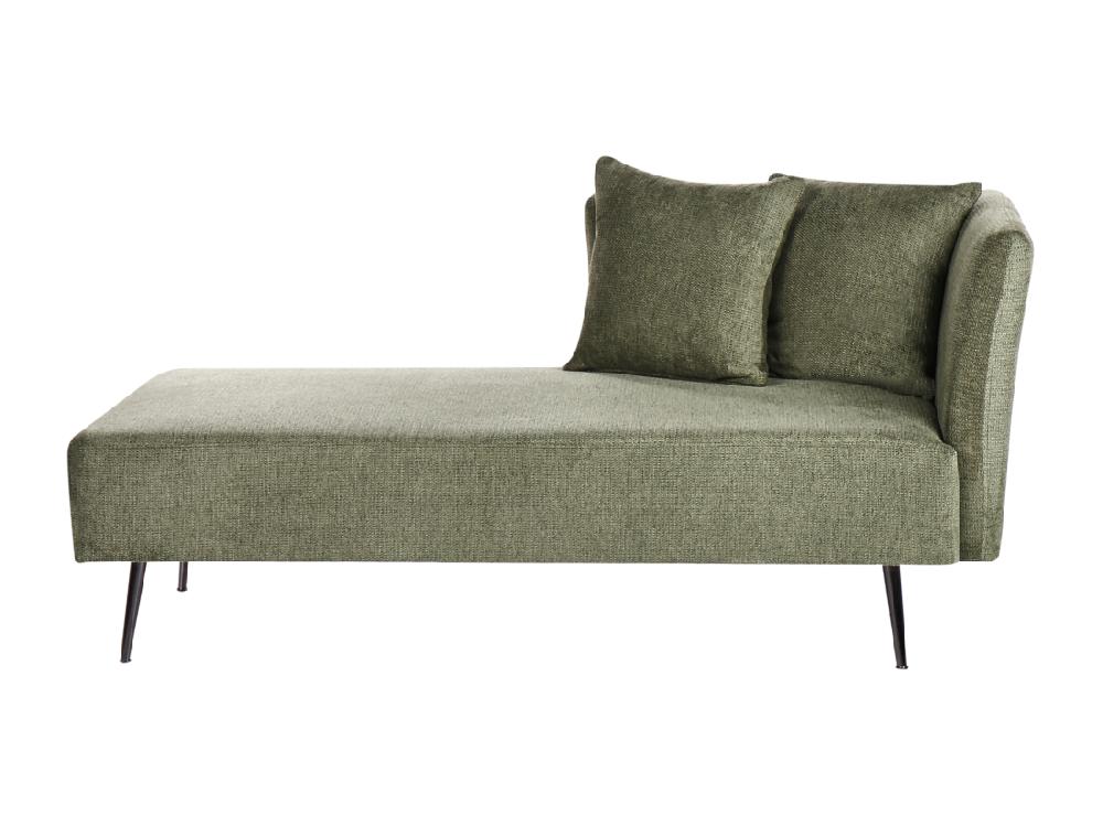 vente unique Chaise longue côté droit en tissu vert RIOM