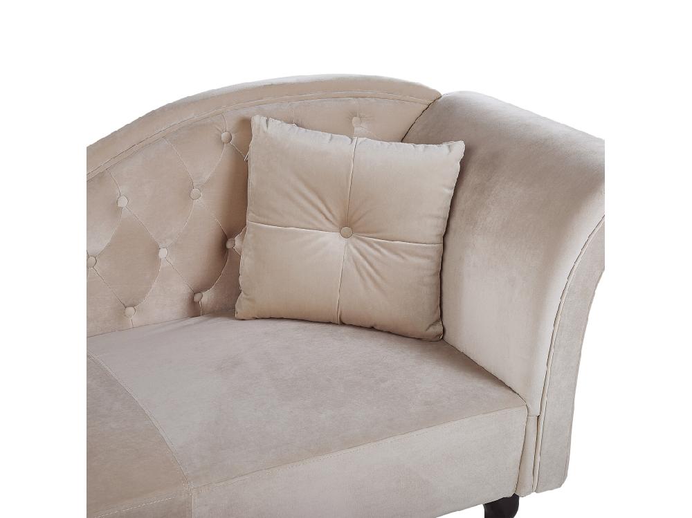 vente unique Chaise longue côté droit en velours beige LATTES