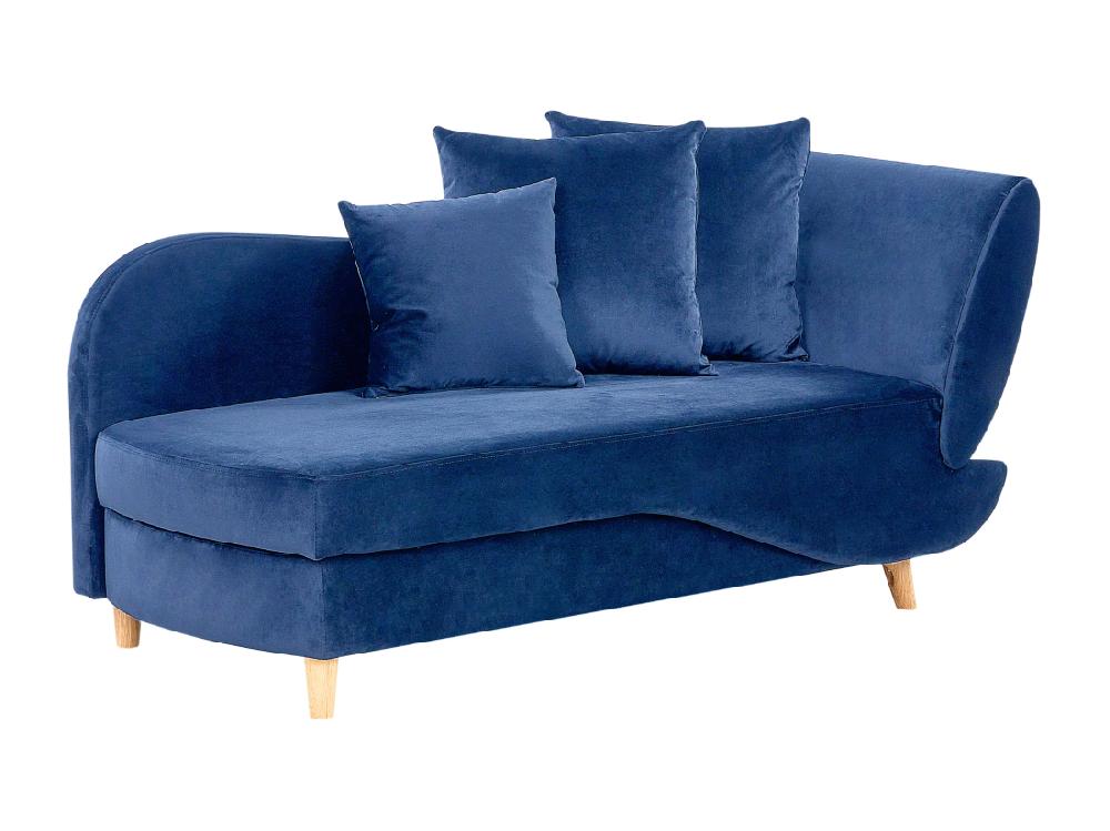 Vente Unique Chaise Longue Côté Droit En Velours Bleu MERI II