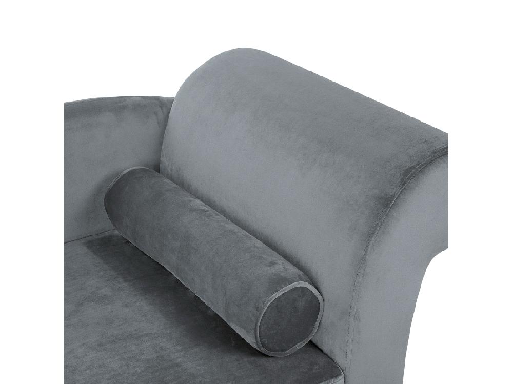 Vente Unique Chaise Longue Côté Droit En Velours Gris Clair LUIRO