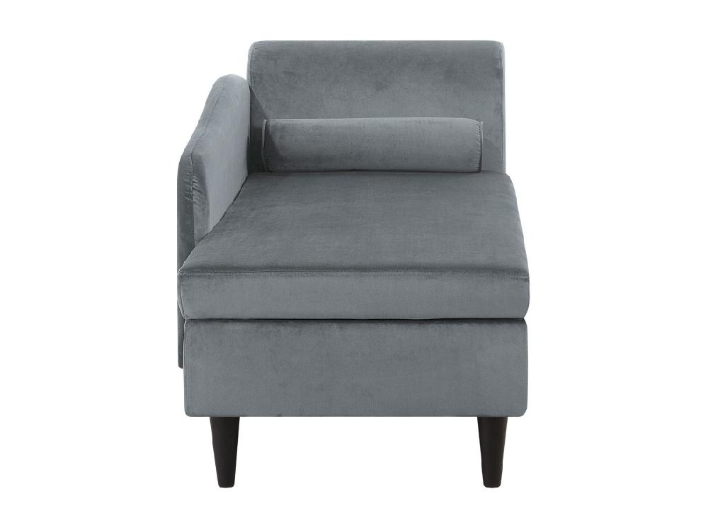 Vente Unique Chaise Longue Côté Droit En Velours Gris Clair LUIRO