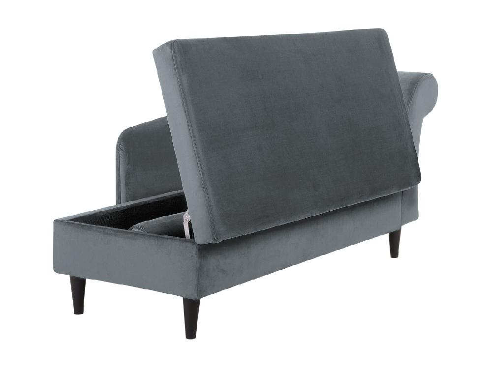Vente Unique Chaise Longue Côté Droit En Velours Gris Clair LUIRO