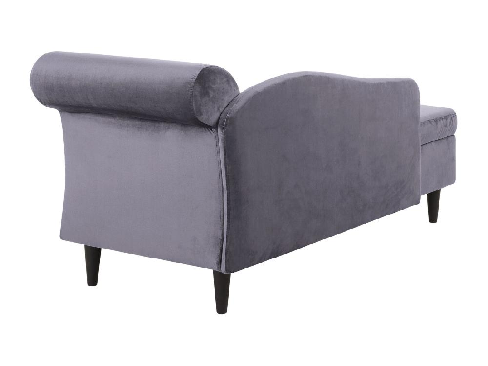 Vente Unique Chaise Longue Côté Droit En Velours Gris Foncé LUIRO