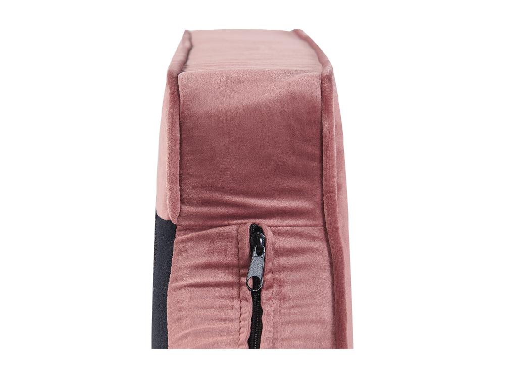 Vente Unique Chaise Longue Côté Droit En Velours Rose ALLIER