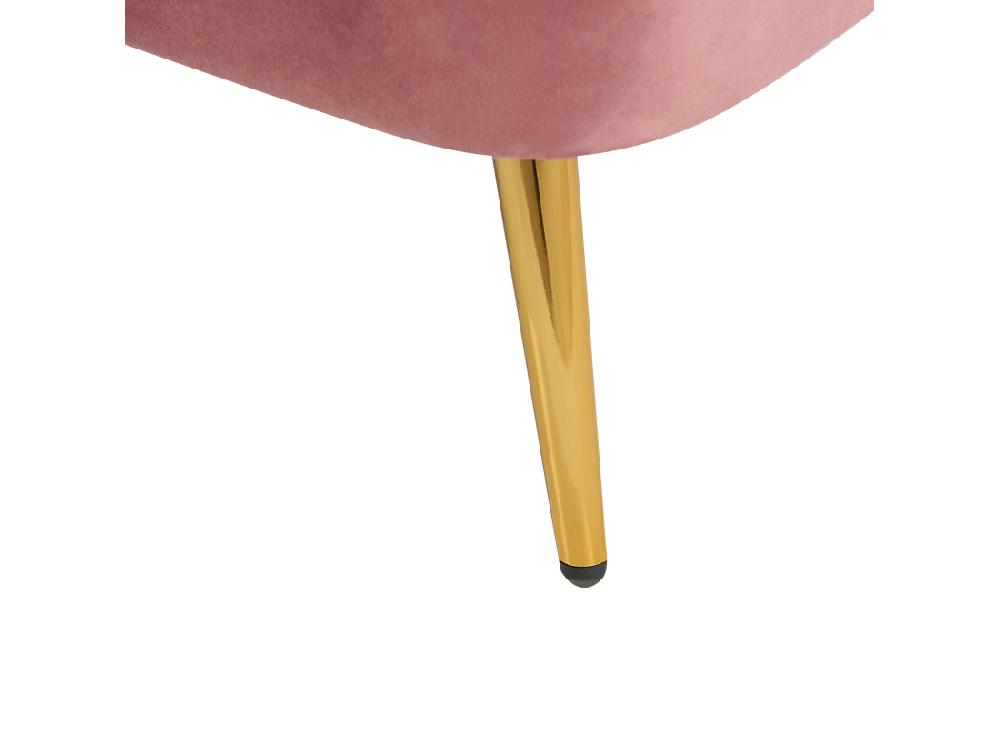 Vente Unique Chaise Longue Côté Droit En Velours Rose ALLIER
