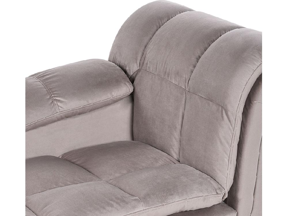 Vente Unique Chaise Longue Côté Droit En Velours Taupe LORMONT