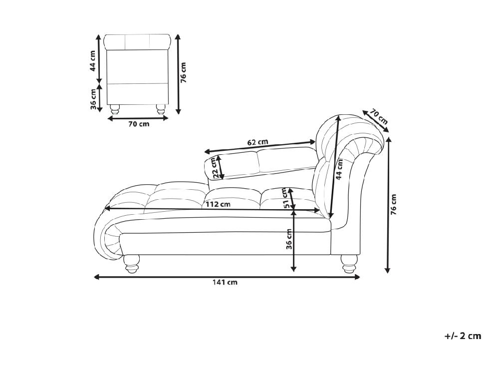 Vente Unique Chaise Longue Côté Droit En Velours Taupe LORMONT