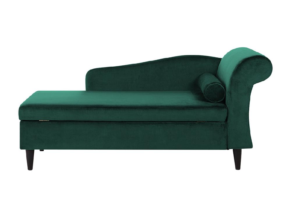 Vente Unique Chaise Longue Côté Droit En Velours Vert Foncé LUIRO