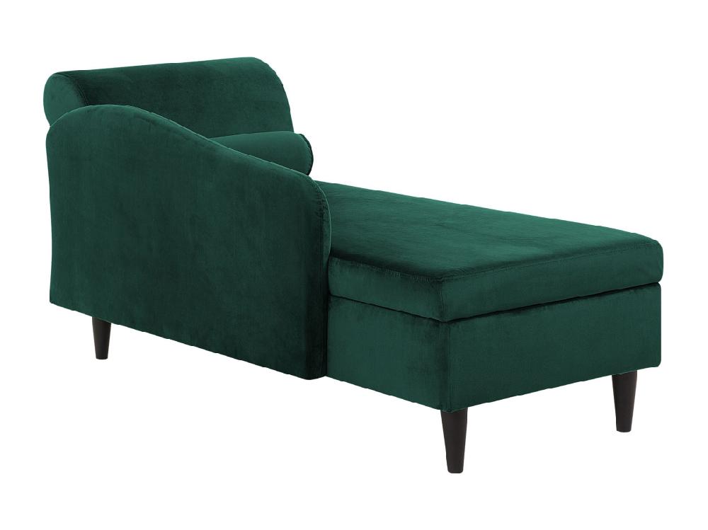 vente unique Chaise longue côté droit en velours vert foncé LUIRO
