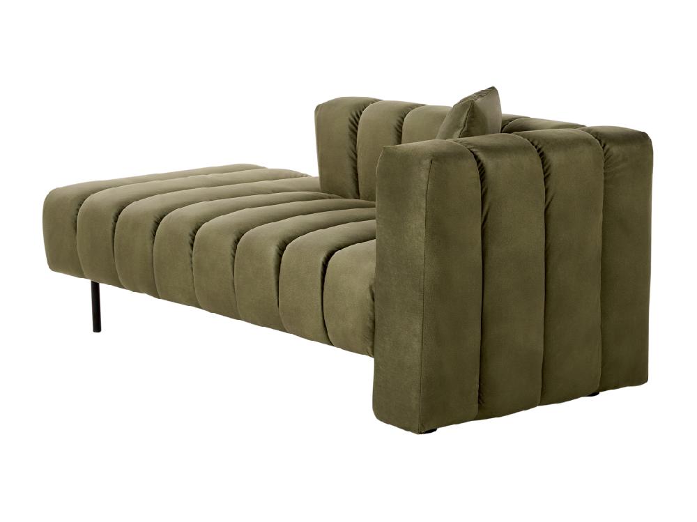 Vente Unique Chaise Longue Côté Droit En Velours Vert Olive LANNILS