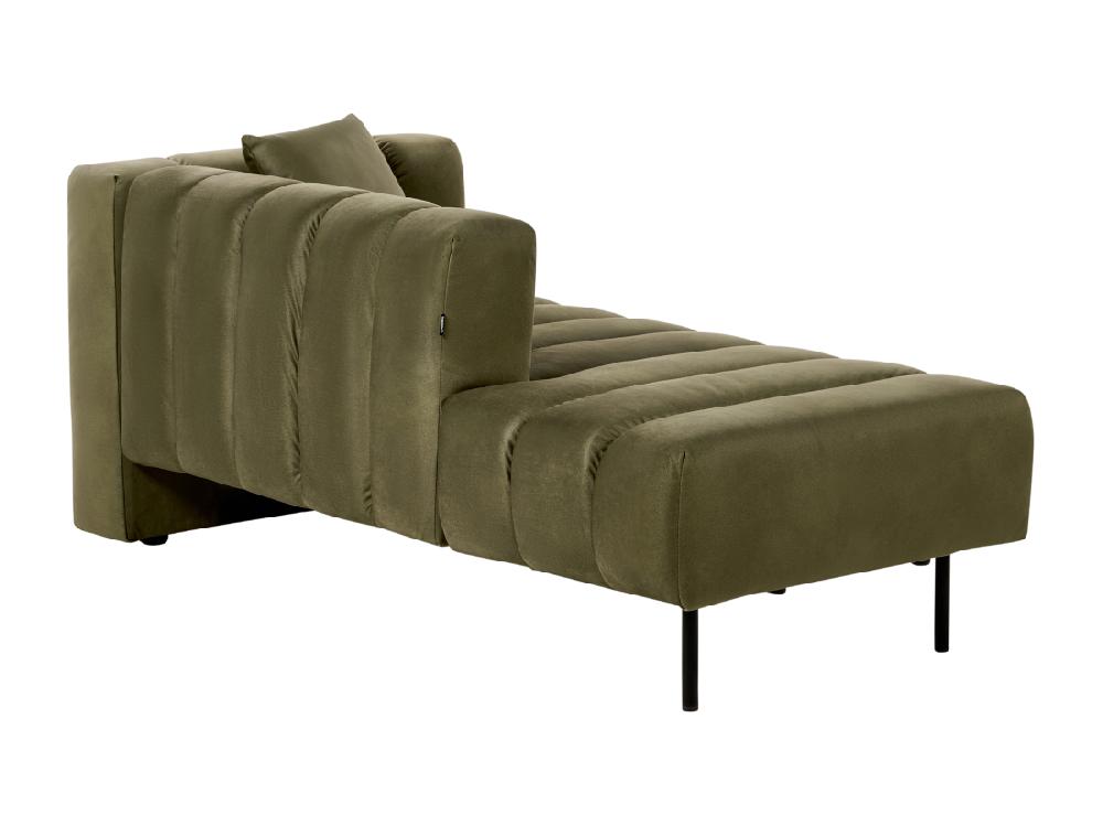 Vente Unique Chaise Longue Côté Droit En Velours Vert Olive LANNILS