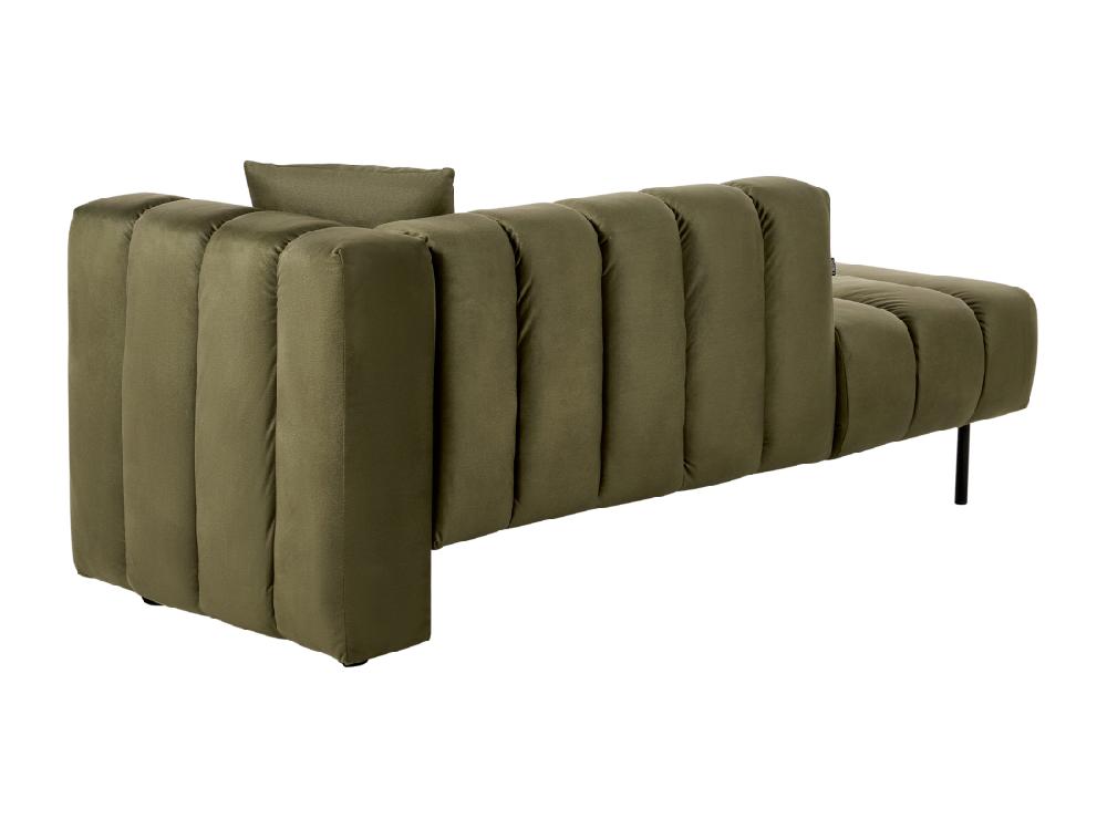 Vente Unique Chaise Longue Côté Droit En Velours Vert Olive LANNILS
