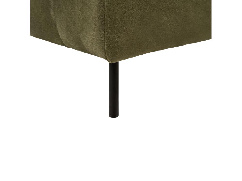vente unique Chaise longue côté droit en velours vert olive LANNILS